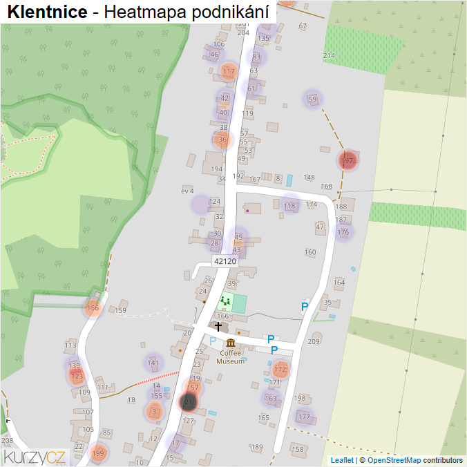 Mapa Klentnice - Firmy v části obce.