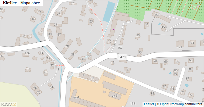 Klešice - mapa obce