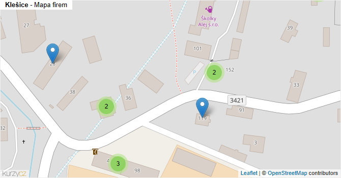 Klešice - mapa firem