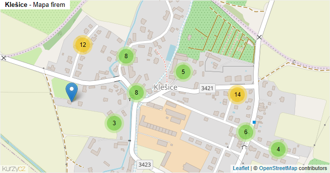 Klešice - mapa firem