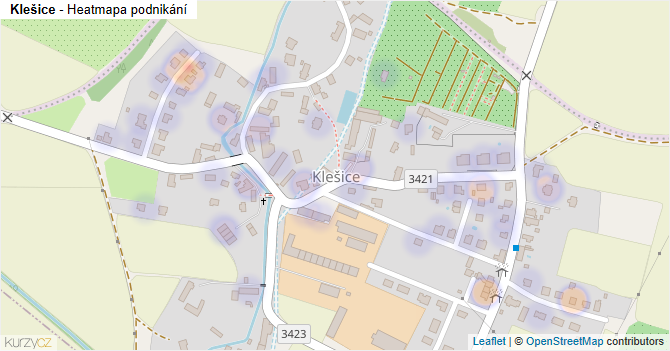 Klešice - mapa podnikání
