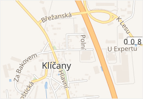 Báštěcká v obci Klíčany - mapa ulice