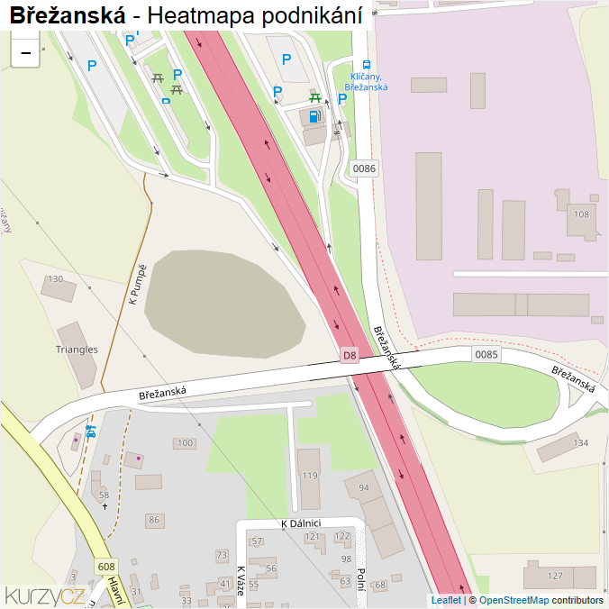 Mapa Břežanská - Firmy v ulici.