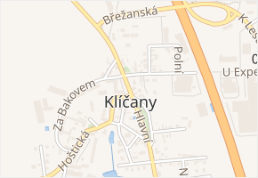 Hlavní v obci Klíčany - mapa ulice