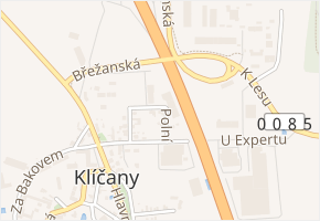 K dálnici v obci Klíčany - mapa ulice