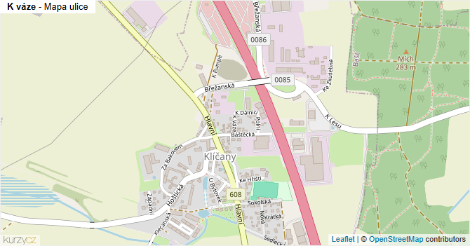 K váze - mapa ulice