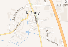 Ke školce v obci Klíčany - mapa ulice