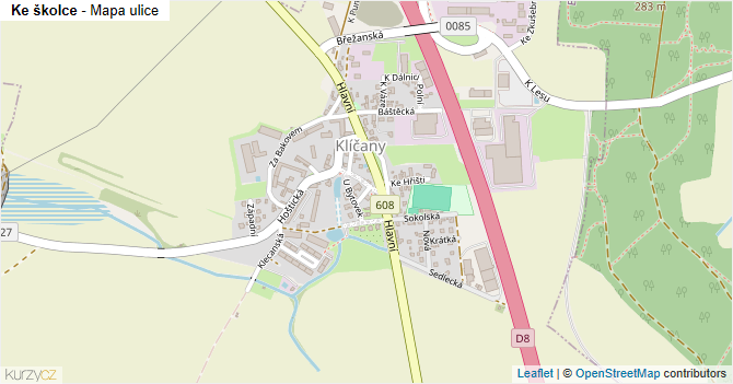 Ke školce - mapa ulice