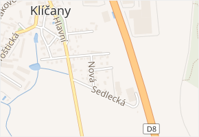 Krátká v obci Klíčany - mapa ulice