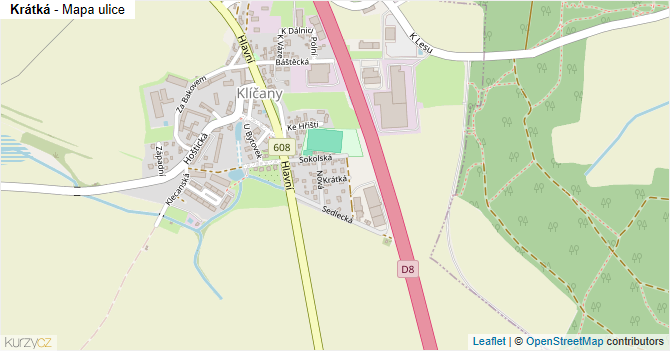 Krátká - mapa ulice