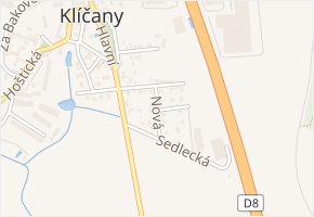 Nová v obci Klíčany - mapa ulice