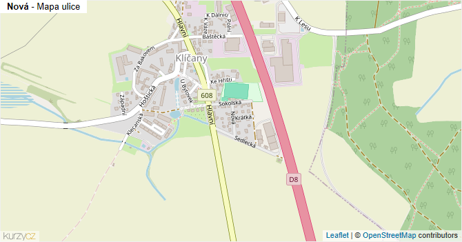 Nová - mapa ulice
