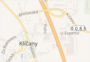 Polní v obci Klíčany - mapa ulice