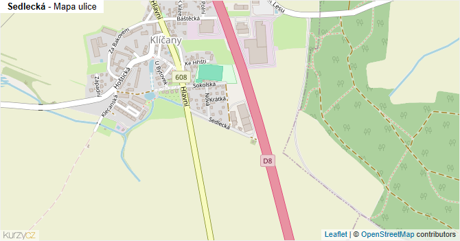 Sedlecká - mapa ulice
