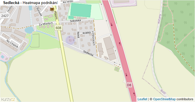 Sedlecká - mapa podnikání