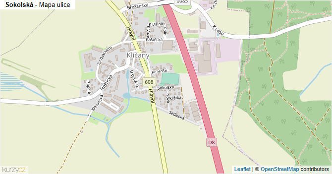 Sokolská - mapa ulice