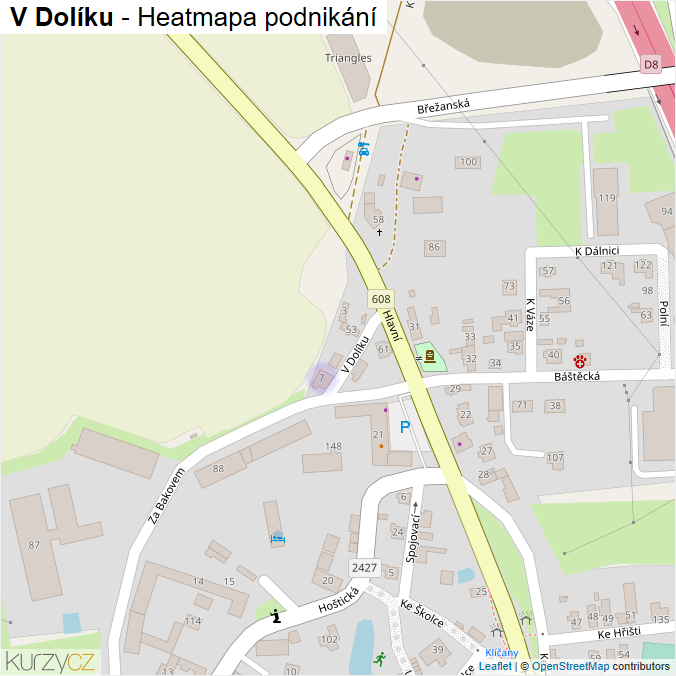 Mapa V Dolíku - Firmy v ulici.
