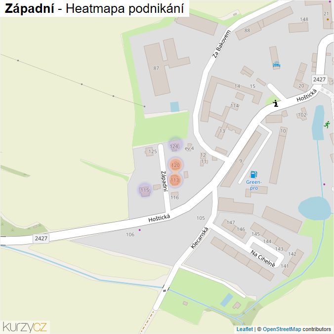 Mapa Západní - Firmy v ulici.