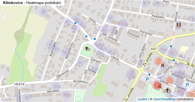 Klimkovice - mapa podnikání