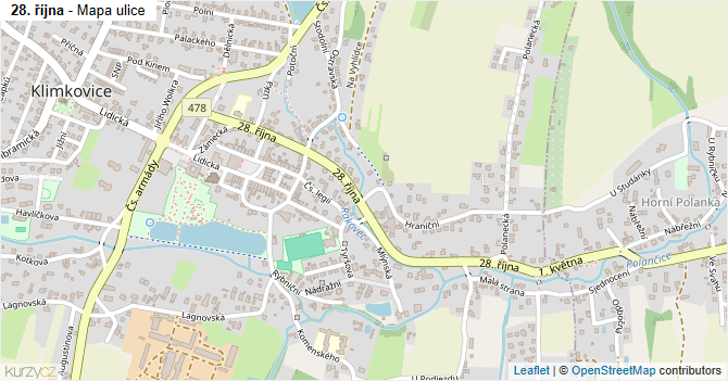 28. října - mapa ulice