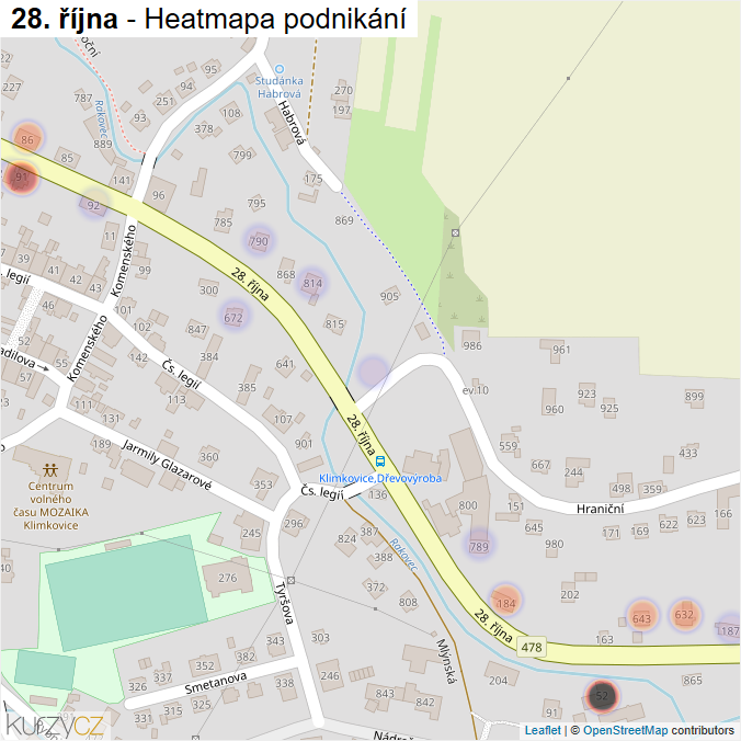 Mapa 28. října - Firmy v ulici.
