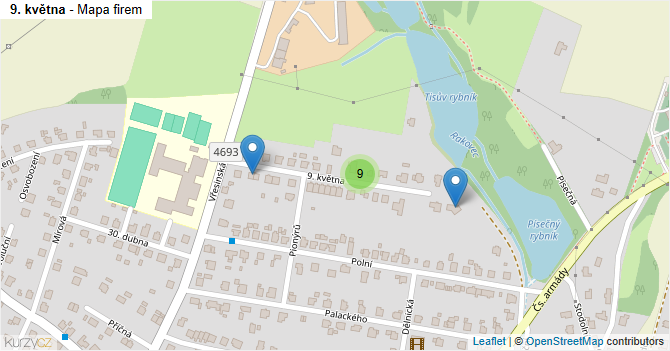 9. května - mapa firem
