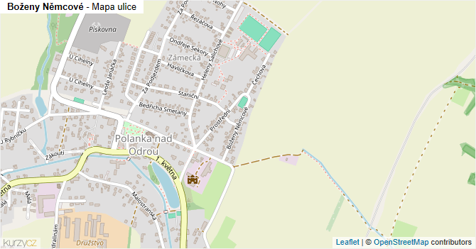 Boženy Němcové - mapa ulice