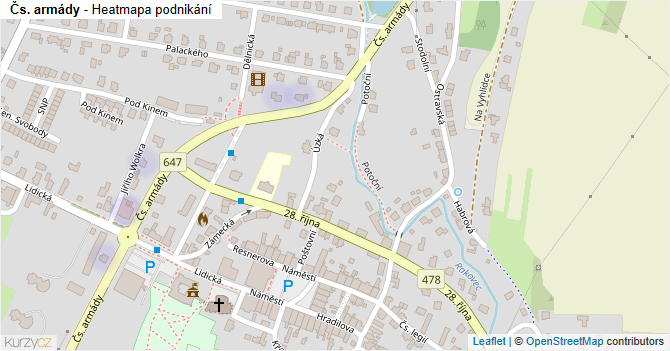 Čs. armády - mapa podnikání