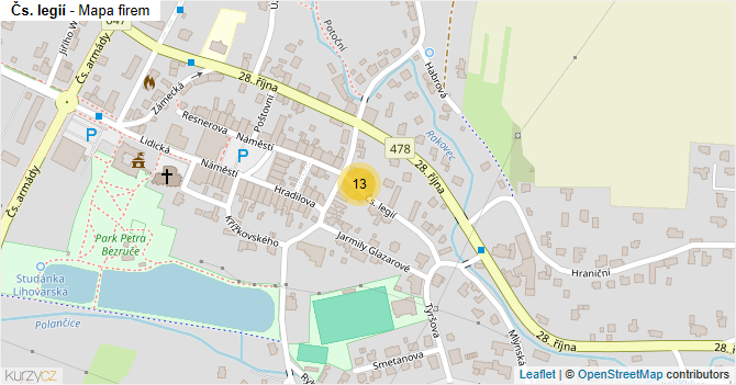 Čs. legií - mapa firem