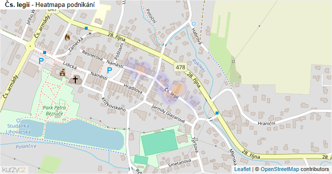Čs. legií - mapa podnikání