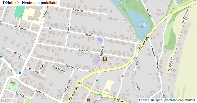 Dělnická - mapa podnikání