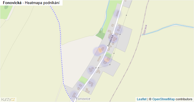 Fonovická - mapa podnikání