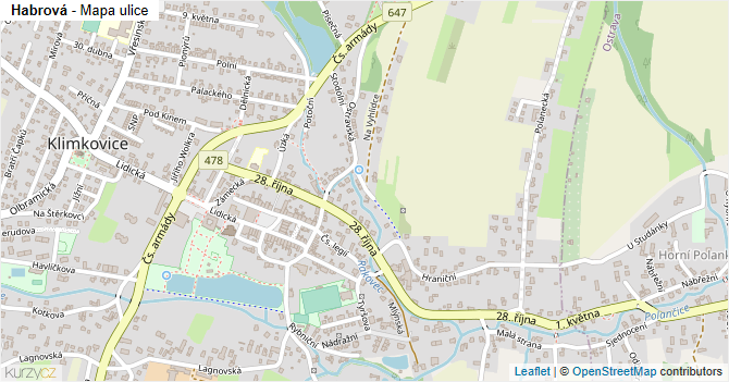 Habrová - mapa ulice