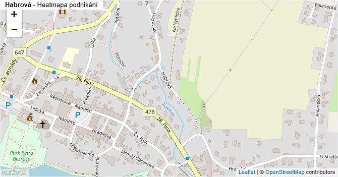 Habrová - mapa podnikání