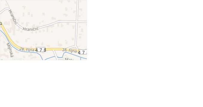 Hraniční v obci Klimkovice - mapa ulice
