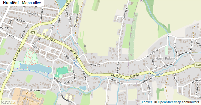 Hraniční - mapa ulice