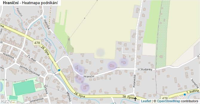 Hraniční - mapa podnikání