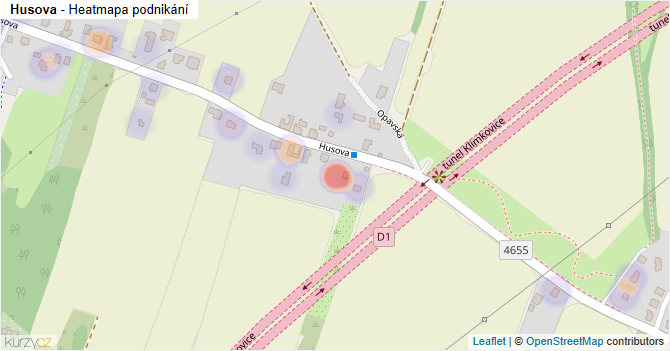 Husova - mapa podnikání