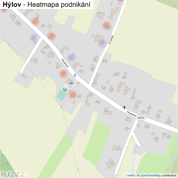 Mapa Hýlov - Firmy v části obce.