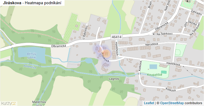 Jiráskova - mapa podnikání