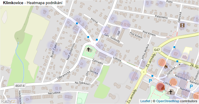 Klimkovice - mapa podnikání