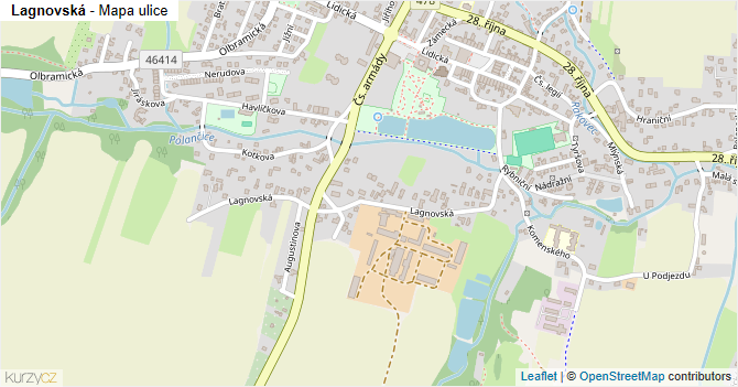 Lagnovská - mapa ulice