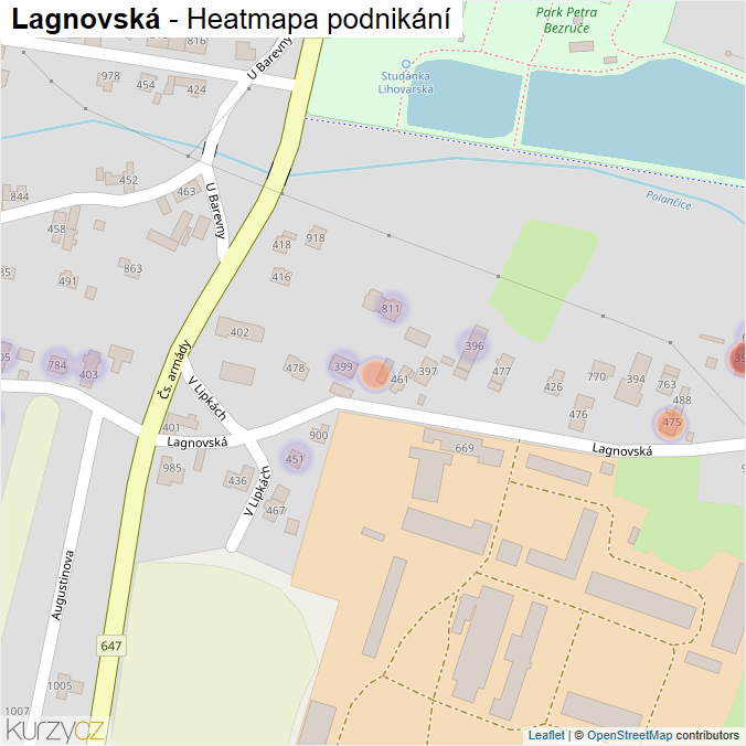 Mapa Lagnovská - Firmy v ulici.
