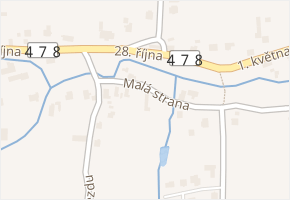 Malá strana v obci Klimkovice - mapa ulice