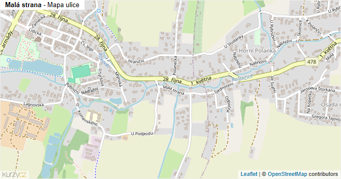 Malá strana - mapa ulice