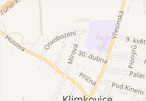 Mírová v obci Klimkovice - mapa ulice