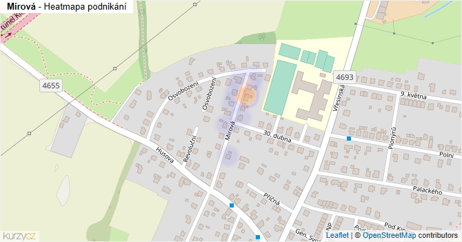 Mírová - mapa podnikání