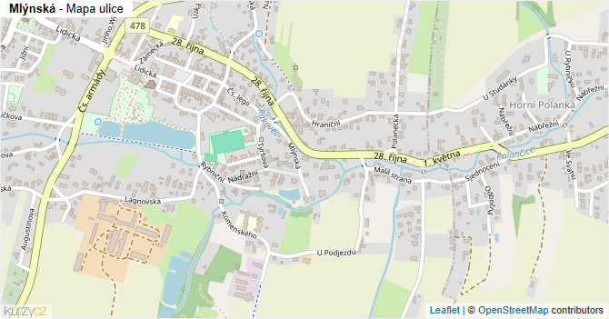 Mlýnská - mapa ulice