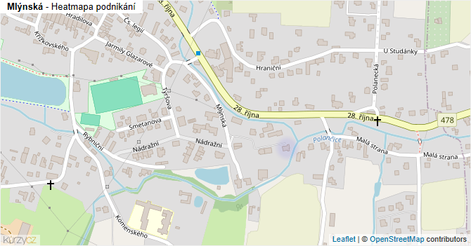 Mlýnská - mapa podnikání