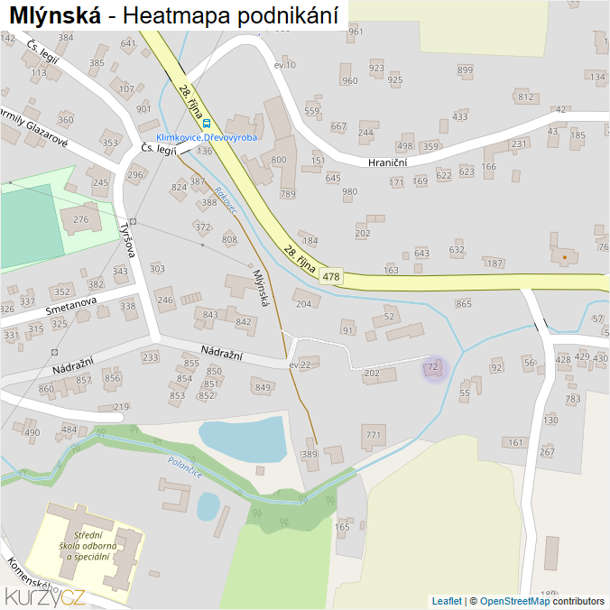 Mapa Mlýnská - Firmy v ulici.